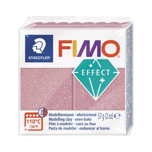 Fimo Polymer Clay Galaxy Effect 57gr - Glittery Rose Gold (n°212)