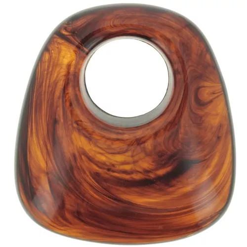 Trapeze pendant in translucent resin 23x21 mm - Marbled amber x1