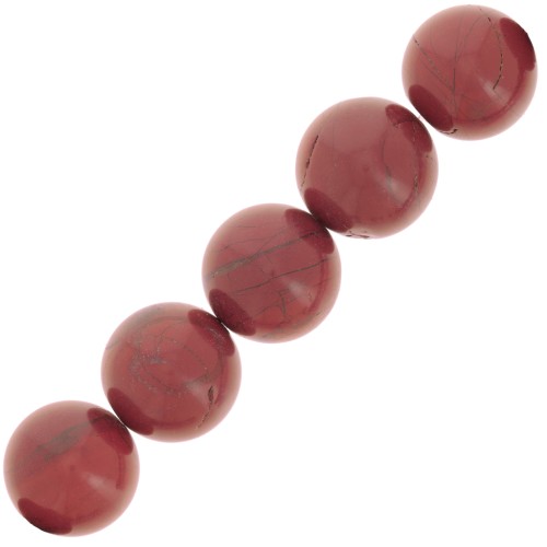 14mm Round gemstone bead - Poppy Jasper x1