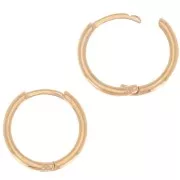 14mm Round Leverback earrings to decorate - 3 Micron Gold Plated x2