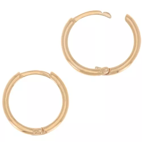 14mm Round Leverback earrings to decorate - 3 Micron Gold Plated x2