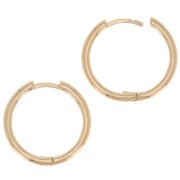 20mm Round Leverback earrings to decorate - 3 Micron Gold Plated x2|raw }}