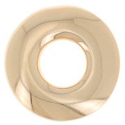 15mm Flattened doughnut pendant - 3-micron gold-plated x1|raw }}