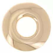 15mm Flattened doughnut pendant - 3-micron gold-plated x1