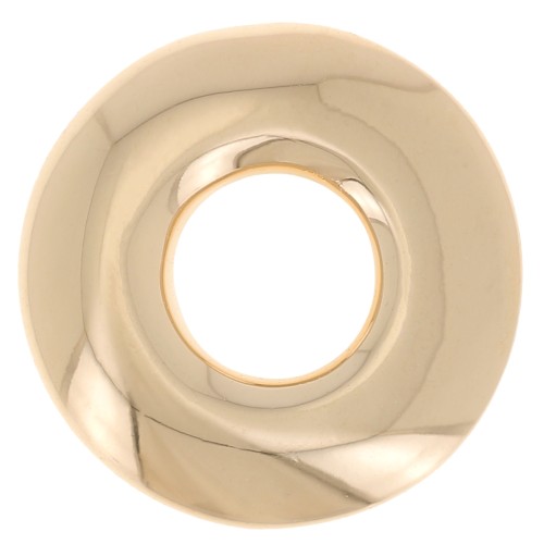 15mm Flattened doughnut pendant - 3-micron gold-plated x1