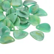 17mm Acrylic Curved Flower Petal Sequins - Marbled Multi-green x15