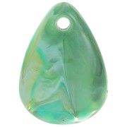 17mm Acrylic Curved Flower Petal Sequins - Marbled Multi-green x15