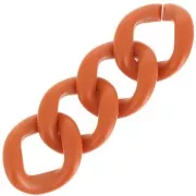 39x34mm Oval twisted acrylic link - Opaque Terracotta Satiné x1