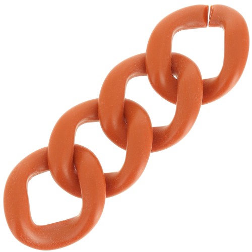 39x34mm Oval twisted acrylic link - Opaque Terracotta Satiné x1