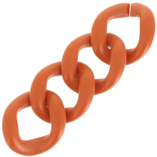 39x34mm Oval twisted acrylic link - Opaque Terracotta Satiné x1