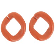 39x34mm Oval twisted acrylic link - Opaque Terracotta Satiné x1