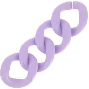 39x34mm Oval twisted acrylic link - Opaque Lilac Satin x1