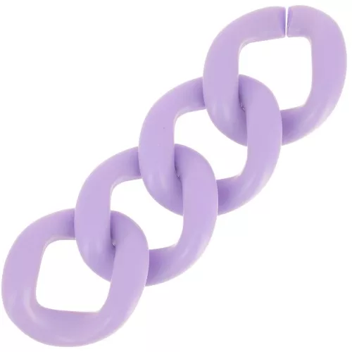 39x34mm Oval twisted acrylic link - Opaque Lilac Satin x1