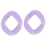 39x34mm Oval twisted acrylic link - Opaque Lilac Satin x1