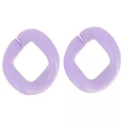 39x34mm Oval twisted acrylic link - Opaque Lilac Satin x1