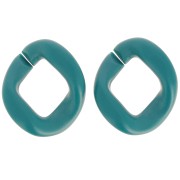 39x34mm Oval twisted acrylic link - Opaque pigeon Blue Satin x1