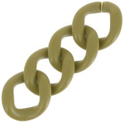 39x34mm Oval twisted acrylic link - Opaque Olive Satin x1