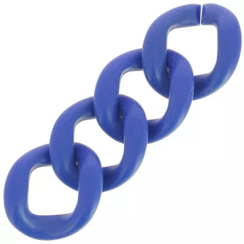 39x34mm Oval twisted acrylic link - Opaque Lapis Satin Blue x1