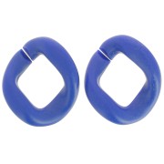 39x34mm Oval twisted acrylic link - Opaque Lapis Satin Blue x1