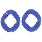 39x34mm Oval twisted acrylic link - Opaque Lapis Satin Blue x1