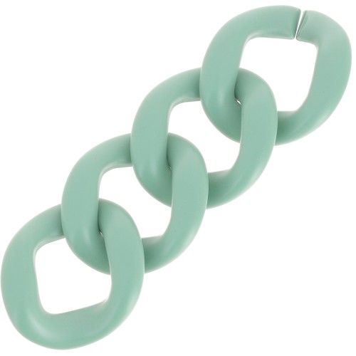 39x34mm Oval twisted acrylic link - Opaque Sage Satin x1
