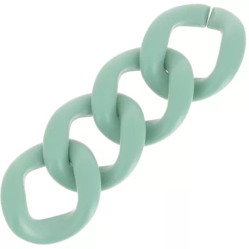 39x34mm Oval twisted acrylic link - Opaque Sage Satin x1