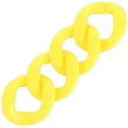 39x34mm Oval twisted acrylic link - Neon yellow x1