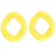 39x34mm Oval twisted acrylic link - Neon yellow x1