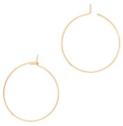 Delicate 34 mm Hoop Earrings for Customization - 316L Gold-Plated Stainless Steel x2