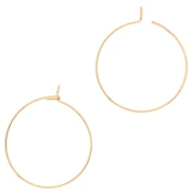 Delicate 34 mm Hoop Earrings for Customization - 316L Gold-Plated Stainless Steel x2