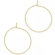 25mm Hoop earrings to decorate - Stainless steel 316L - Gold plated x2