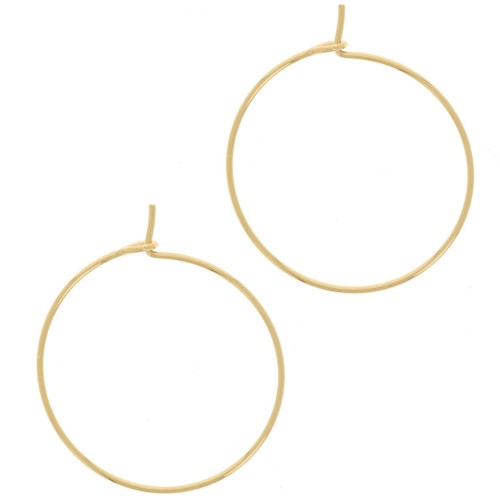 25mm Hoop earrings to decorate - Stainless steel 316L - Gold plated x2