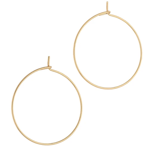 25mm Hoop earrings to decorate - Stainless steel 316L - Gold plated x2