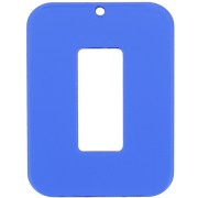 40x30mm Clear Acetate hollow rectangle pendant - Electric blue x1