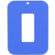 40x30mm Clear Acetate hollow rectangle pendant - Electric blue x1