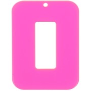 40x30mm Clear Acetate hollow rectangle pendant - Pink - neon orange x1|raw }}