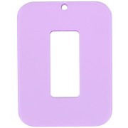 40x30mm Clear Acetate hollow rectangle pendant - Light purple x1