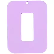 40x30mm Clear Acetate hollow rectangle pendant - Light purple x1