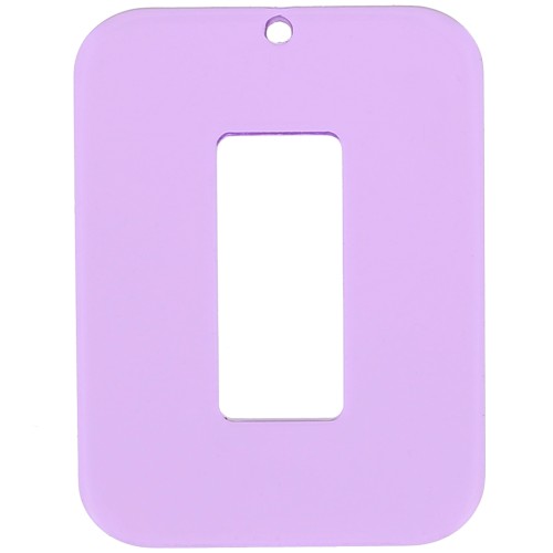 40x30mm Clear Acetate hollow rectangle pendant - Light purple x1