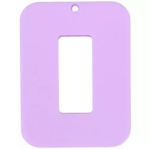 Clear acrylic hollow rectangle pendant 40x30 mm - Light violet x1