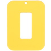 40x30mm Clear Acetate hollow rectangle pendant - Yellow x1