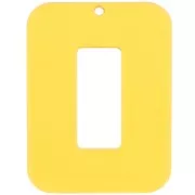 Clear acrylic hollow rectangle pendant 40x30 mm - Yellow x1
