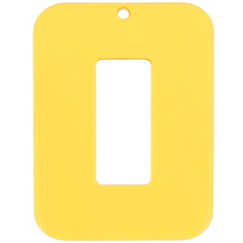 40x30mm Clear Acetate hollow rectangle pendant - Yellow x1