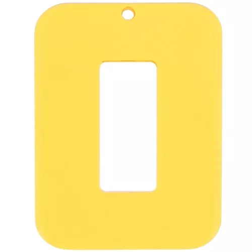 Clear acrylic hollow rectangle pendant 40x30 mm - Yellow x1