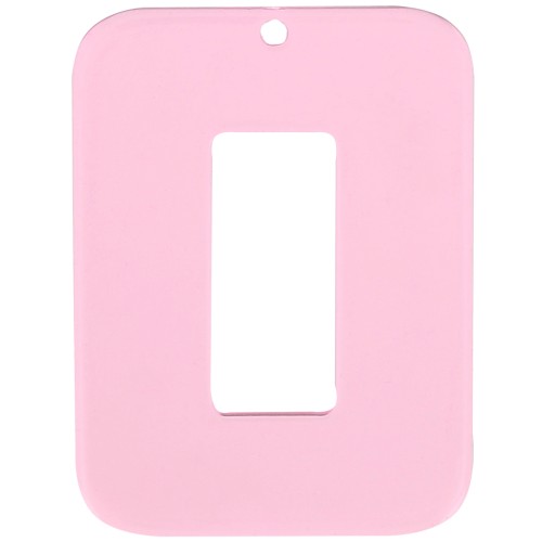 40x30mm Clear Acetate hollow rectangle pendant - Pink x1