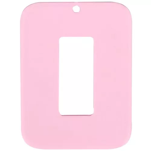 Clear acrylic hollow rectangle pendant 40x30 mm - Pink x1