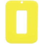 40x30mm Acetate hollow rectangle pendant - Neon yellow x1|raw }}