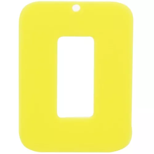 Rectangle pendant 40x30 mm in opaque acrylic - Fluorescent yellow x1