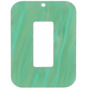 40x30mm Acetate hollow rectangle pendant - Marbled Multi-green pearl x1