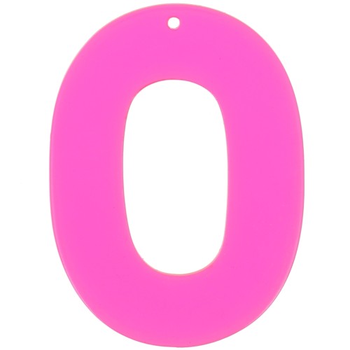 47x34mm Clear acrylic oval pendant - Neon Pink - Orange x1